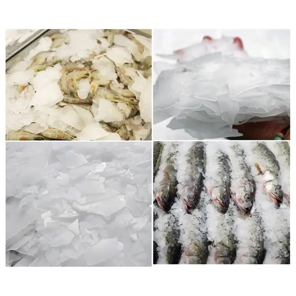 ArcticSalt commercial flake ice maker machine with stainless steel storage bin and 200kg per 24-hour ice production capacity.