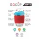 Avanti Glass GoCup 296ml (10oz) reusable coffee cup featuring a clear tempered glass body, black silicone grip, charcoal lid with sip opening, and compact BPA-free design, ideal for takeaway coffee, tea, hot or cold beverages, commuting, travel, home, or 