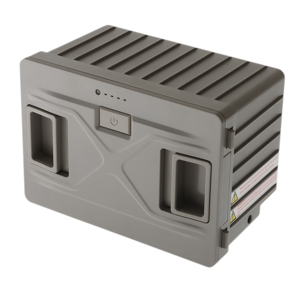 Brass Monkey V3 15.6Ah removable lithium battery pack for portable fridge freezers featuring compact design, integrated handles and rechargeable off-grid power solution for camping, caravanning and outdoor travel use