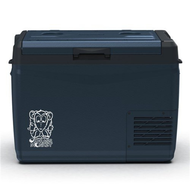 Brass Monkey CFR40 40L portable fridge freezer with 12V and 24V DC compatibility, rugged compact design and efficient cooling performance for camping, caravanning, fishing trips and outdoor adventures