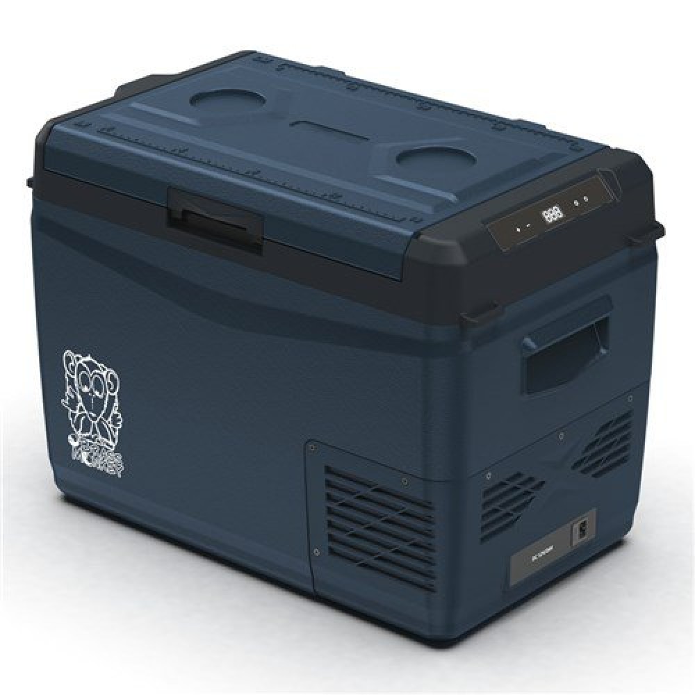 Brass Monkey CFR40 40L portable fridge freezer with 12V and 24V DC compatibility, rugged compact design and efficient cooling performance for camping, caravanning, fishing trips and outdoor adventures