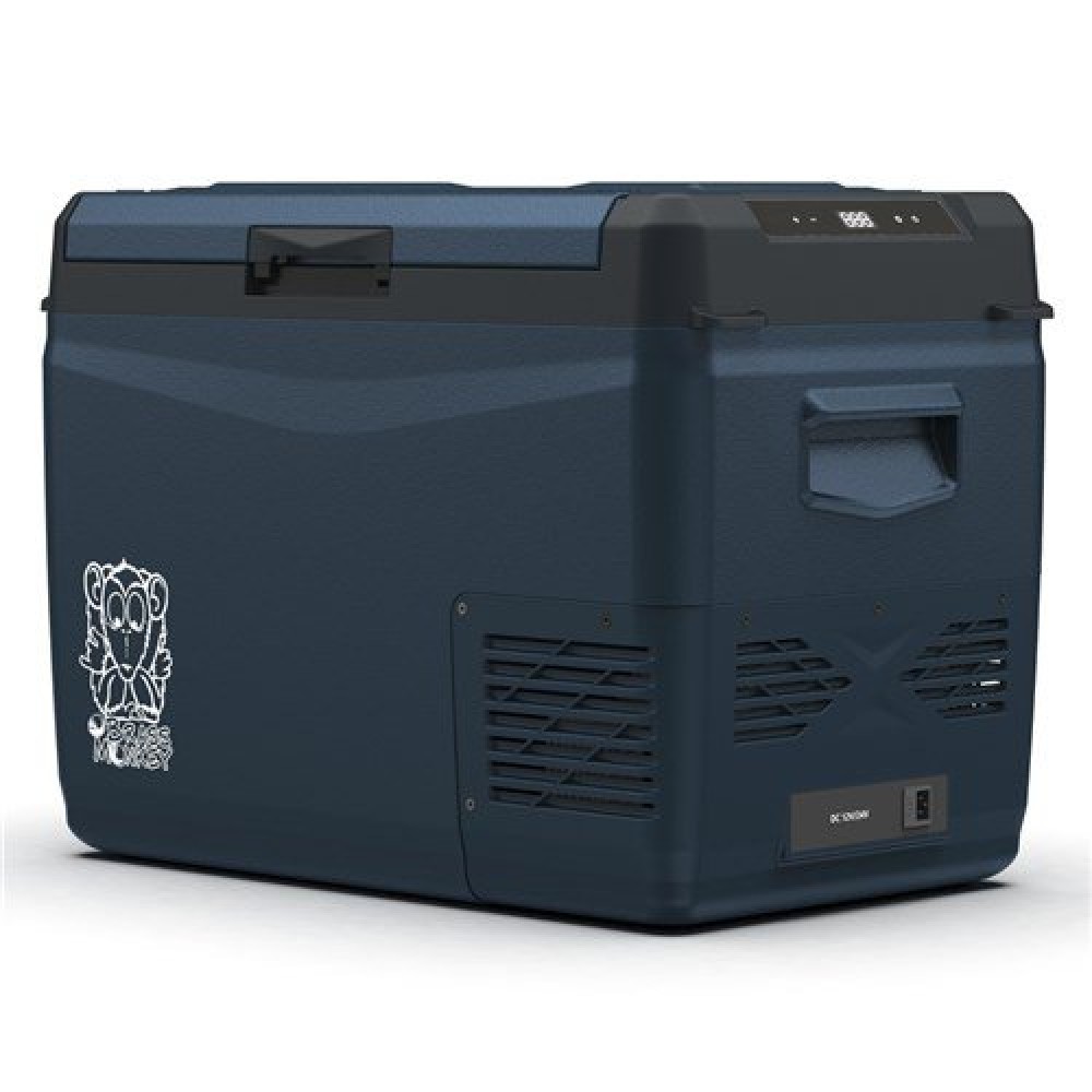 Brass Monkey CFR40 40L portable fridge freezer with 12V and 24V DC compatibility, rugged compact design and efficient cooling performance for camping, caravanning, fishing trips and outdoor adventures