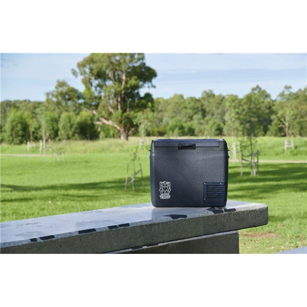 Brass Monkey Portable Fridge Freezer CFR50 50L 12V 24V DC Brass Monkey CFR50 50L portable fridge freezer with 12V and 24V DC compatibility, durable compact design and camping-ready cooling performance for caravanning, road trips and outdoor adventures