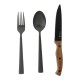 Campfire 12-piece premium camping cutlery set including knives, forks, spoons, carry pouch and storage box designed for camping, picnics and outdoor dining convenience
