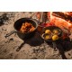 Campfire cast iron saucepan and skillet frying pan combo set with 2.2L capacity and 20cm size designed for camping, outdoor cooking and versatile campfire meal preparation