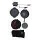 Campfire Frontier 9-piece cast iron cook set featuring skillet, camp oven, cooking accessories, gloves and carry bag designed for camping, outdoor cooking and campfire meal preparation
