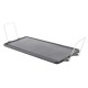 Campfire grill and hotplate combo for 3 burner gas stoves featuring ridged cooking surface and foldable handles designed for camping, outdoor cooking and barbecue meals