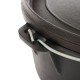 Campfire pre-seasoned 12 quart cast iron camp oven with heavy-duty lid and carry handle designed for camping, outdoor cooking, baking and campfire meal preparation