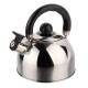Campfire 2.5L stainless steel whistling kettle with polished finish and heat-resistant handle designed for camping, caravanning and outdoor boiling and cooking use