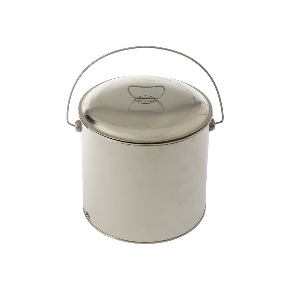 Campfire 6L tin billy pot with lid and carry handle designed for boiling water, campfire cooking and outdoor camping meal preparation