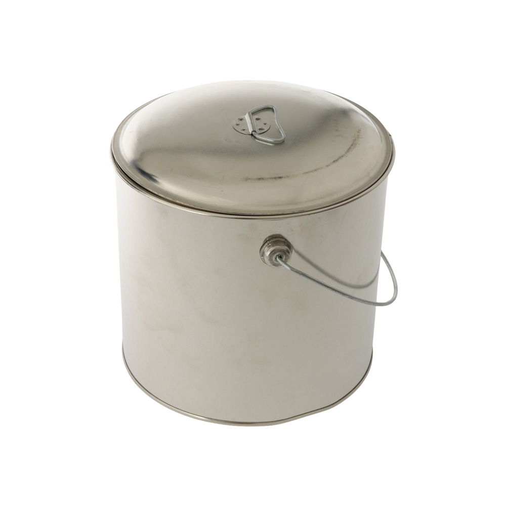 Campfire 6L tin billy pot with lid and carry handle designed for boiling water, campfire cooking and outdoor camping meal preparation