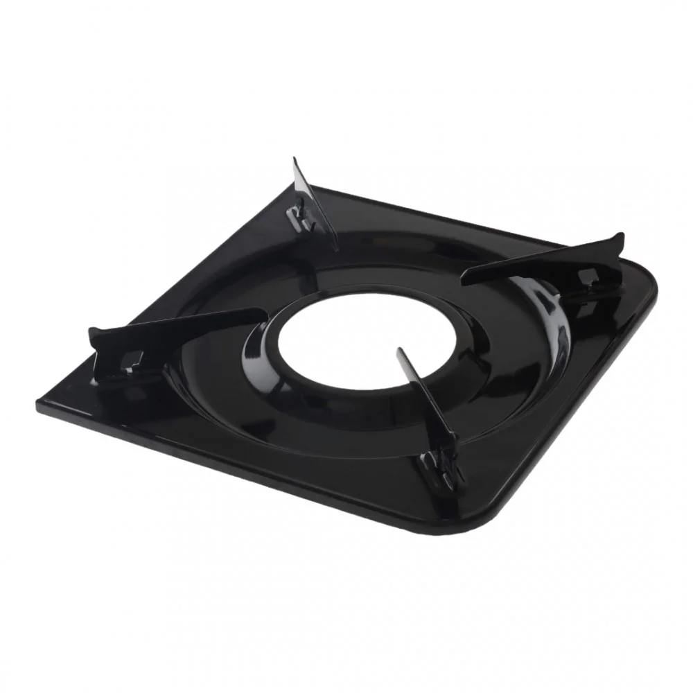 Campmaster Pot & Frypan Gas Cooker Stand – 2 Piece Set Black Campmaster gas cooker stand for supporting pots and frying pans, supplied as a two-piece set for camping stoves.