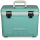 Engel 18L Chilly Bin Cooler Dry Box in blue with secure dual metal latches, integrated carry handle, insulated construction, and durable hard-shell design, ideal for camping, fishing, boating, picnics, beach trips, and outdoor food and drink storage.