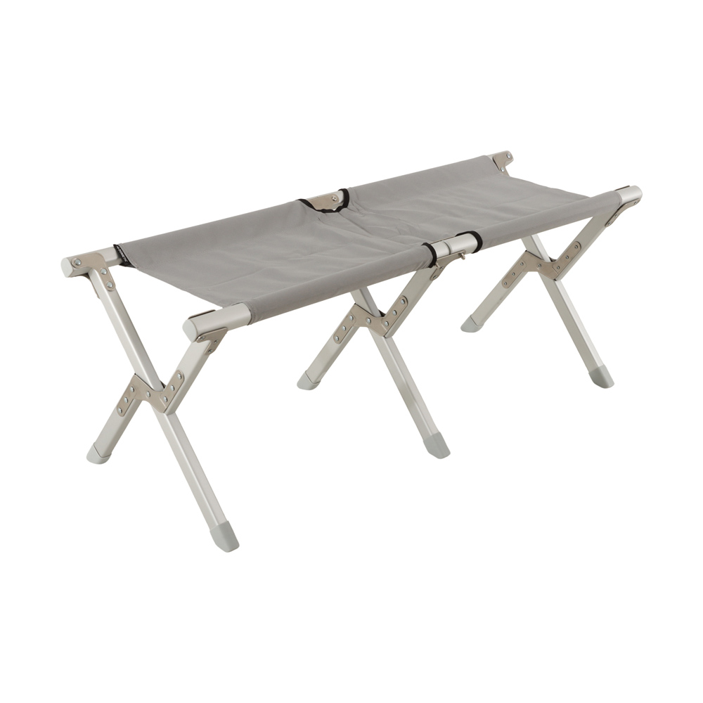 Dometic GO compact camping bench seat with lightweight folding aluminium frame and durable fabric seating designed for camping, picnics, outdoor events and portable seating convenience