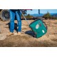 Engel R2500iS 2.5kW Pure Sinewave Generator with compact portable design, green and black impact-resistant housing, integrated carry handle, fuel-efficient inverter technology, multiple AC and DC power outlets, and quiet operation, ideal for camping, cara