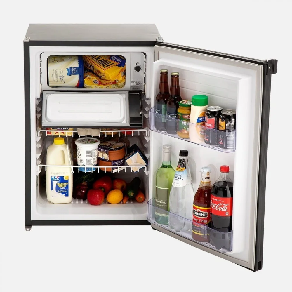 Engel ST90F-G4-B Upright Fridge-Freezer - 80 Litre Engel ST90F-G4-B Upright Fridge-Freezer with 80-litre capacity, matte black finish, compact upright design, reversible door, secure travel latch, and 12V, 24V, and 240V compatibility, ideal for caravans, camper trailers, motorhomes, boats, off-grid cabins