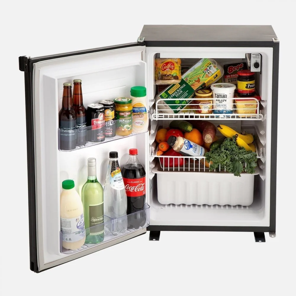 Engel STR100F-G4 Upright Fridge 95L 12/24/240V Engel STR100F-G4 Upright Fridge 95L with sleek black finish, compact upright design, reversible door, secure travel latch, and 12V, 24V, and 240V compatibility, ideal for caravans, motorhomes, camper trailers, boats, off-grid cabins, and mobile refrigerat