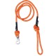 Orange Fell Dog Ridge rope lead with reflective detailing, knotted handle and silver metal trigger clip for secure dog walking.