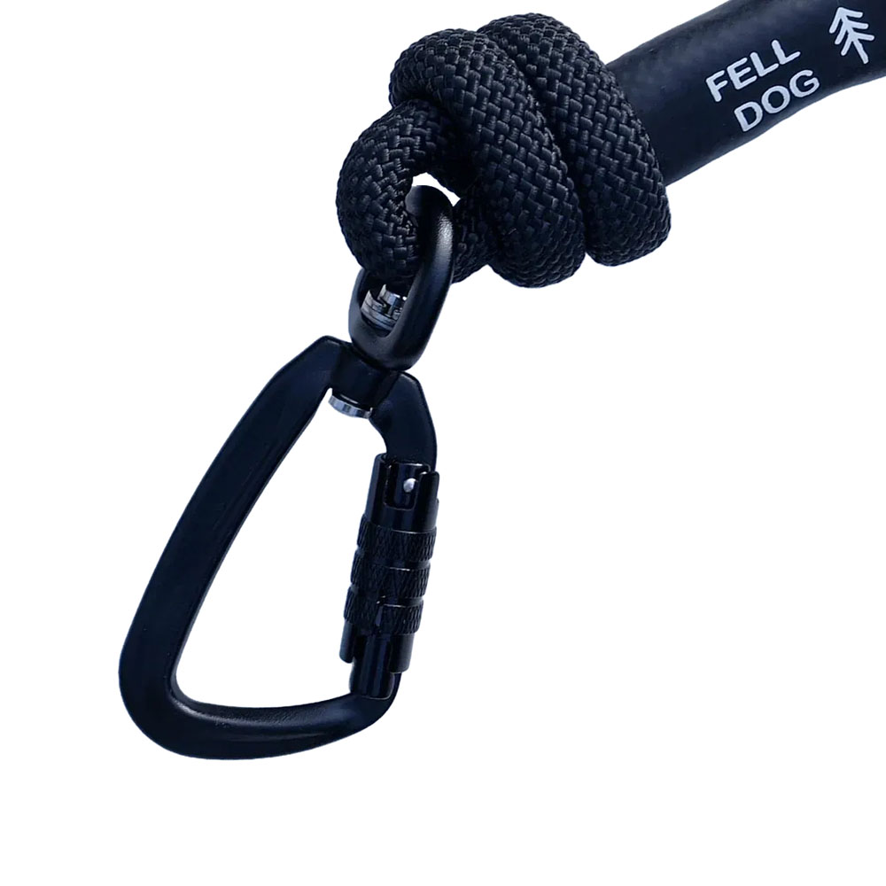 Fell Dog Scafell Rope Dog Lead – Blue Blue Fell Dog Scafell rope lead with red detailing, knotted ends, loop handle and black metal clip for secure dog walking.