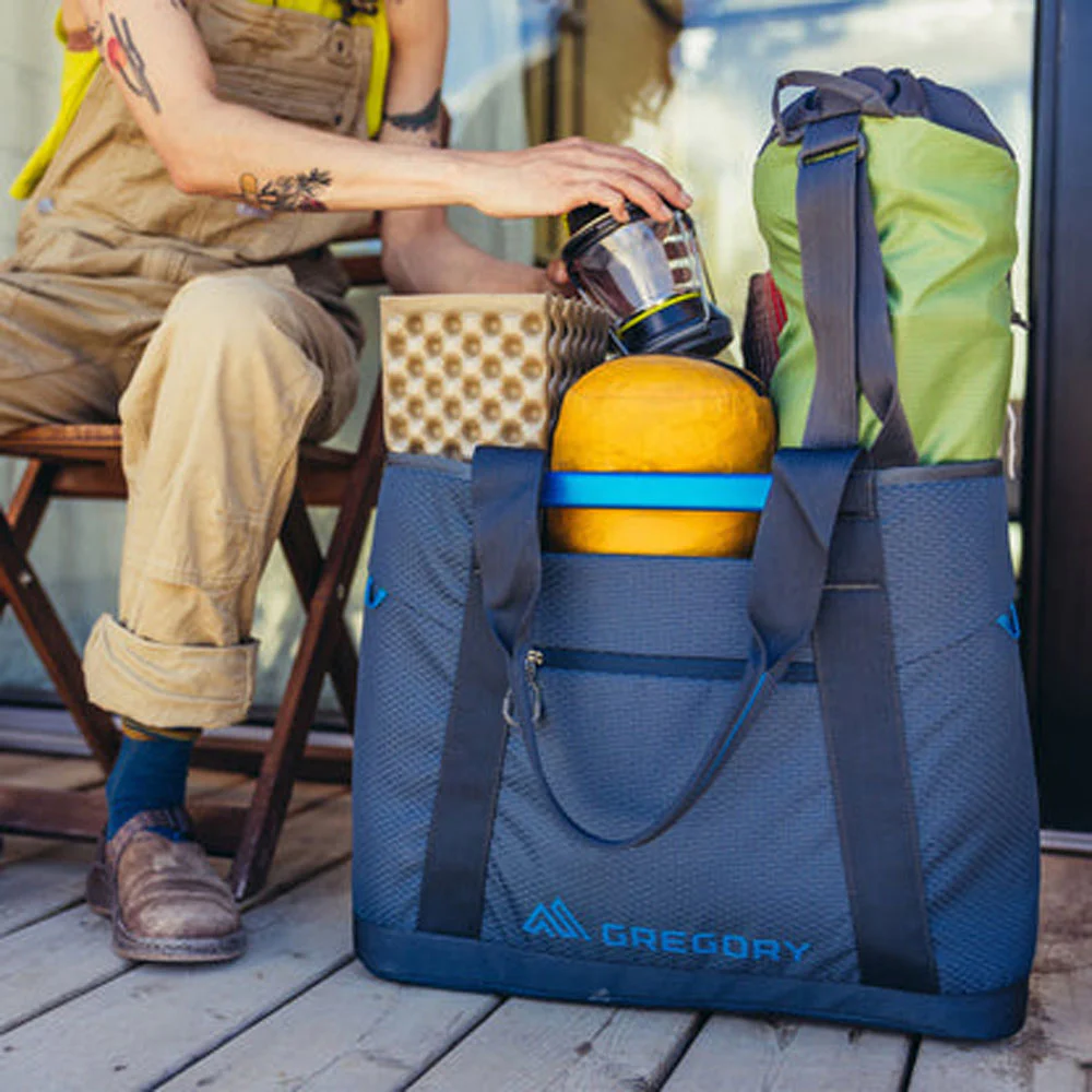 Gregory Alpaca Utility Tote 50L with spacious storage capacity, reinforced carry handles and durable design for outdoor gear, travel and everyday use.