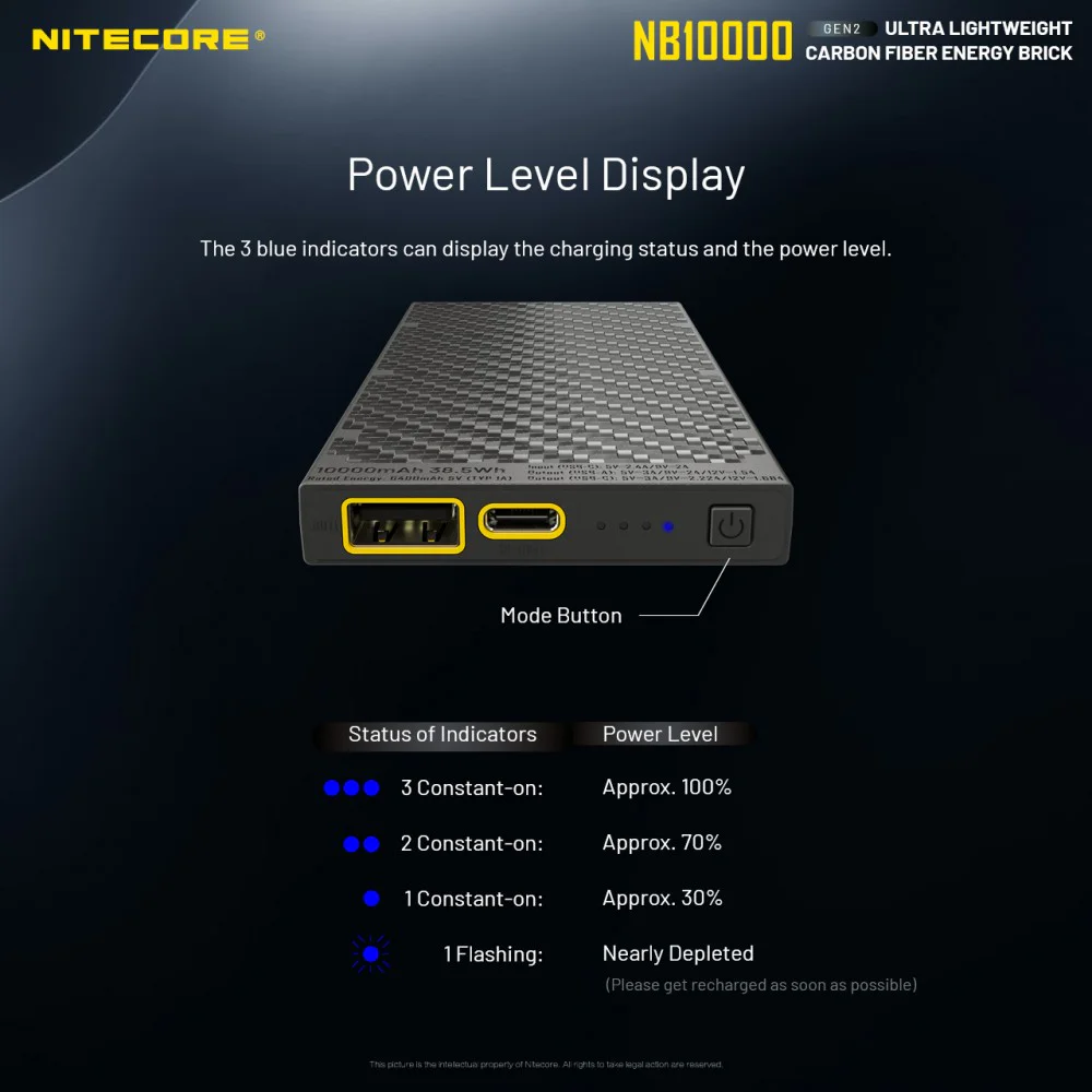 Nitecore NB10000 Gen 2 Power Bank (10,000mAh)