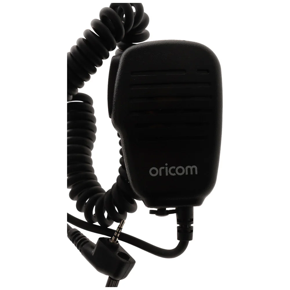 Oricom DTXTP600 5W waterproof UHF CB radio trade pack with two handheld radios, microphones, charging docks and protective carry case.
