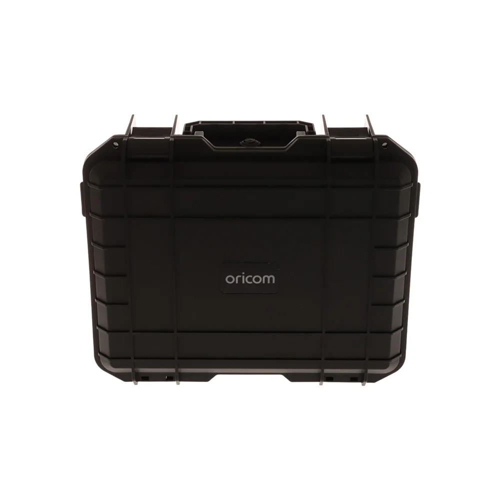 Oricom DTXTP600 5W waterproof UHF CB radio trade pack with two handheld radios, microphones, charging docks and protective carry case.