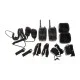 Oricom DTXTP600 5W waterproof UHF CB radio trade pack with two handheld radios, microphones, charging docks and protective carry case.