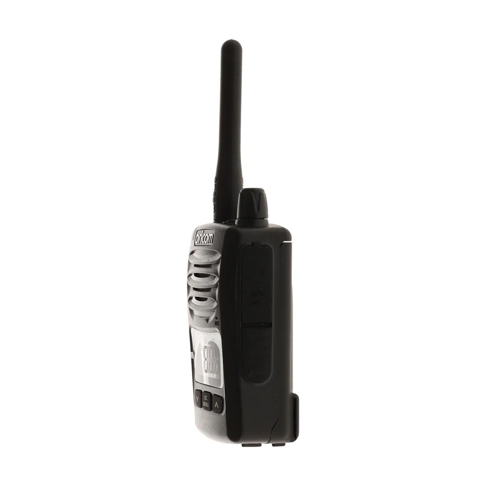 Oricom DTXTP600 5W waterproof UHF CB radio trade pack with two handheld radios, microphones, charging docks and protective carry case.