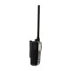 Oricom MX300 Waterproof Handheld VHF Marine Radio 3W – Black Oricom MX300 3W waterproof handheld VHF marine radio in black with long antenna, orange LCD display and front control buttons.