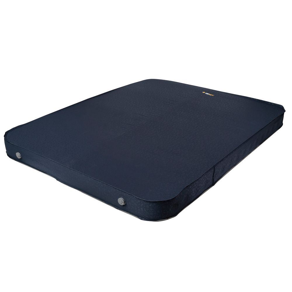 OZtrail 3D Fatmat 1500 camping mattress in dark blue with thick self-inflating foam design for comfortable outdoor sleeping.