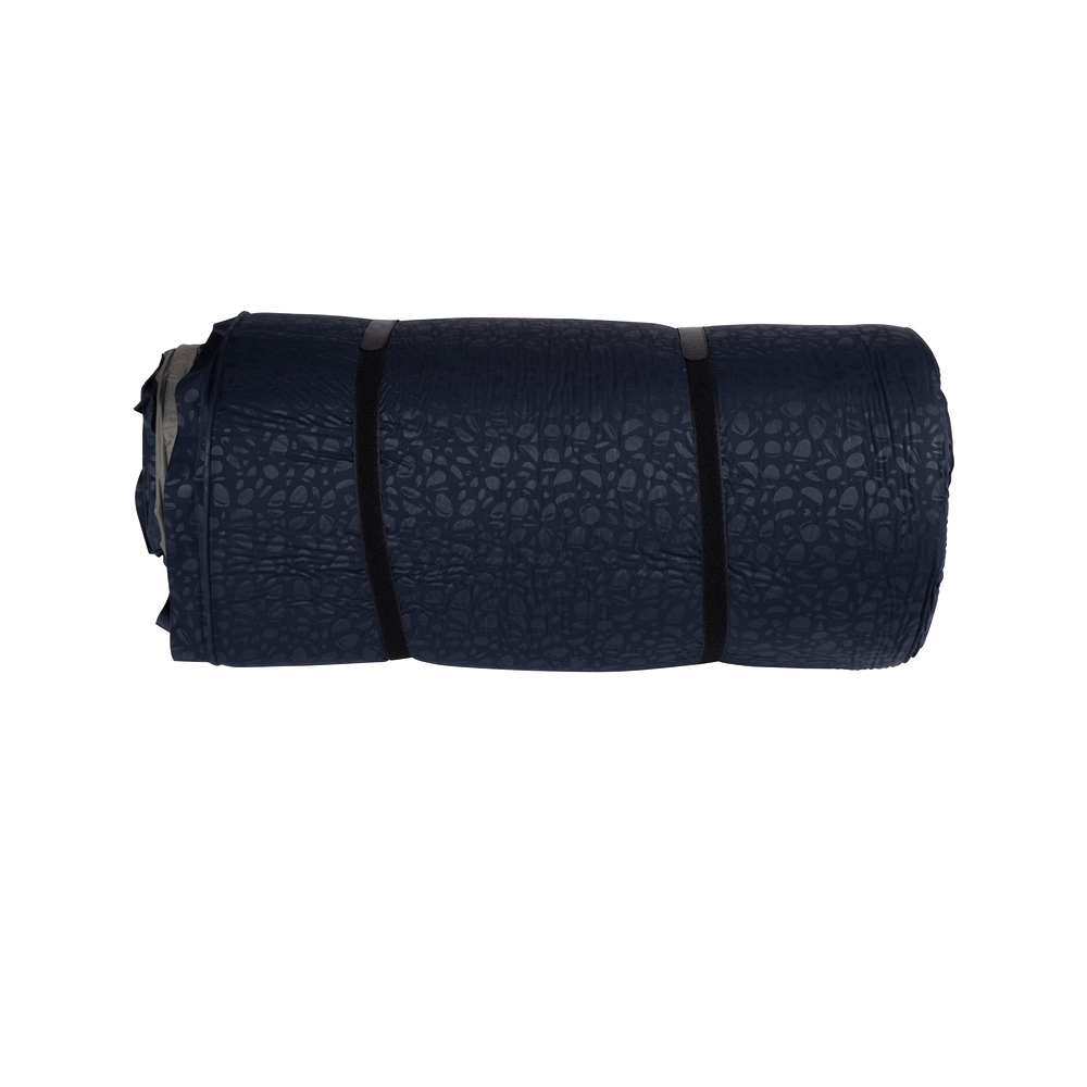 OZtrail 3D Fatmat 1500 camping mattress in dark blue with thick self-inflating foam design for comfortable outdoor sleeping.
