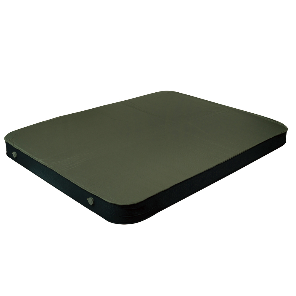 OZtrail 3D Fatmat 1500 camping mattress in dark blue with thick self-inflating foam design for comfortable outdoor sleeping.