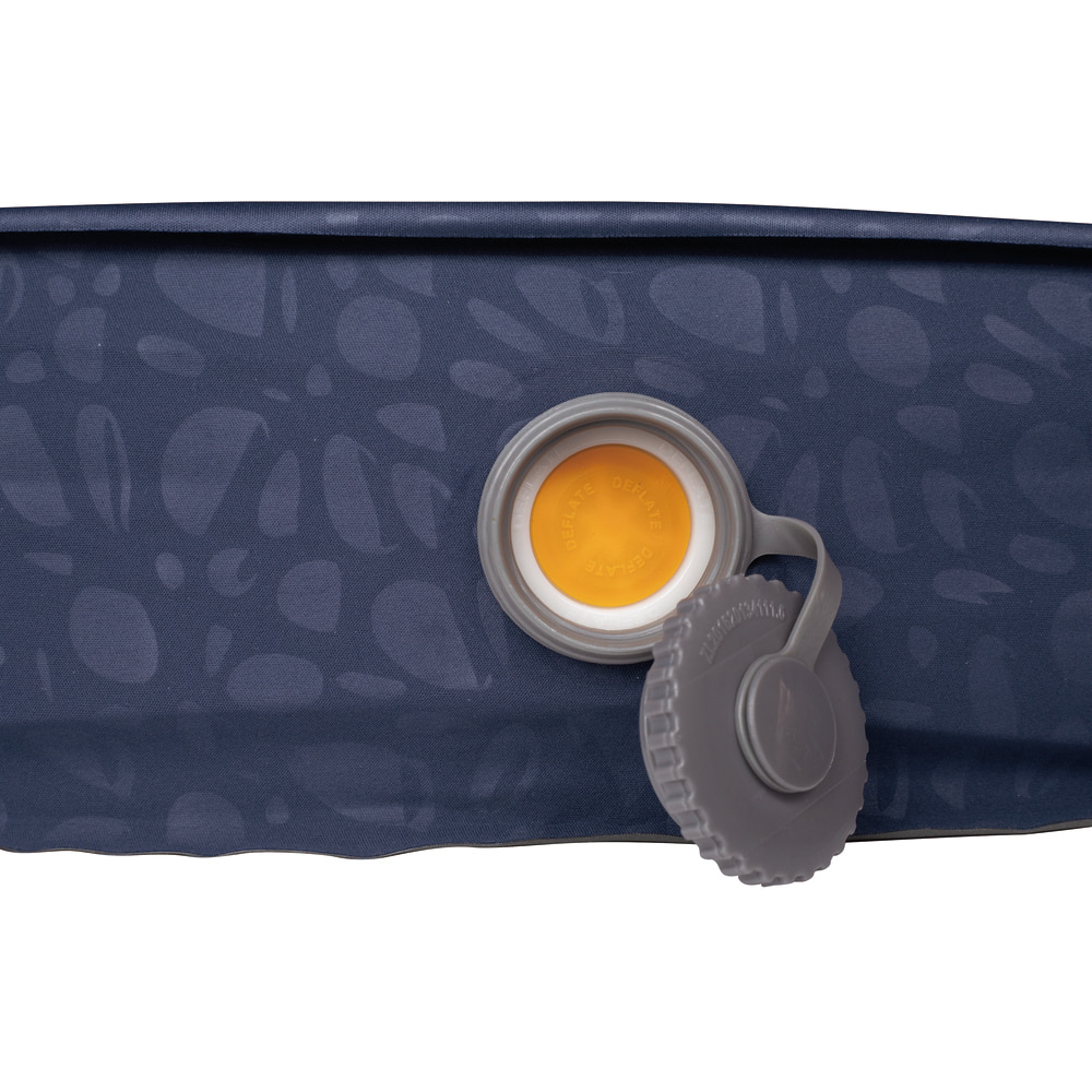 OZtrail 3D Fatmat 1500 camping mattress in dark blue with thick self-inflating foam design for comfortable outdoor sleeping.