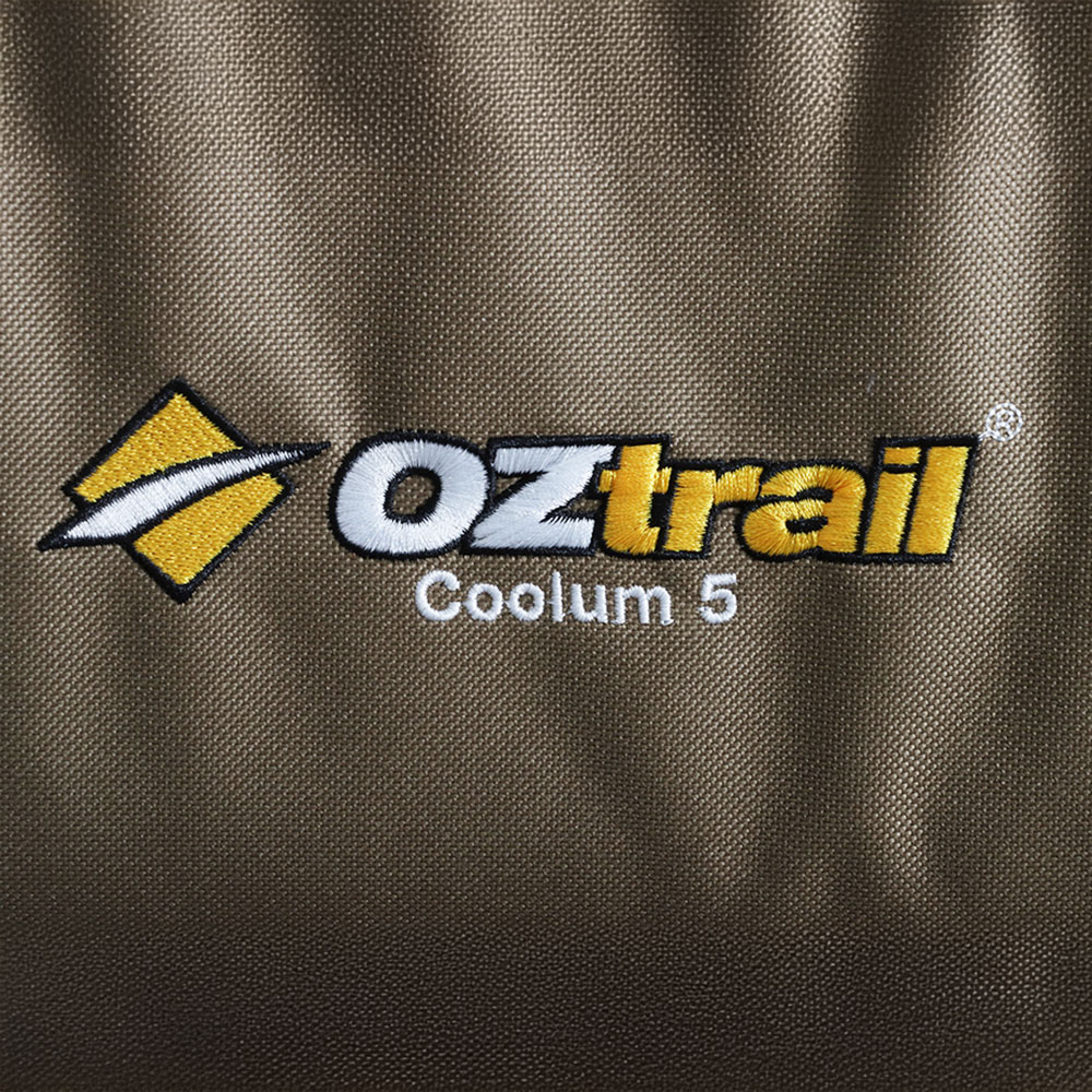 OZtrail Coolum 5-Position Recliner Chair Brown OZtrail Coolum 5-position recliner camping chair with padded brown seat and adjustable reclining backrest designed for camping, caravanning and outdoor relaxation
