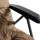 OZtrail Coolum 5-Position Recliner Chair Brown OZtrail Coolum 5-position recliner camping chair with padded brown seat and adjustable reclining backrest designed for camping, caravanning and outdoor relaxation