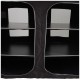OZtrail Deluxe foldable double camping cupboard with three internal shelves, durable tabletop and portable frame designed for camping kitchen storage and outdoor meal preparation