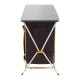 OZtrail Deluxe foldable double camping cupboard with three internal shelves, durable tabletop and portable frame designed for camping kitchen storage and outdoor meal preparation