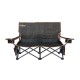 OZtrail Fireside Double Folding Camping Chair Black OZtrail Fireside double folding camping chair in black with padded dual seating, cup holders and sturdy foldable frame designed for camping, outdoor events and relaxing by the fire pit