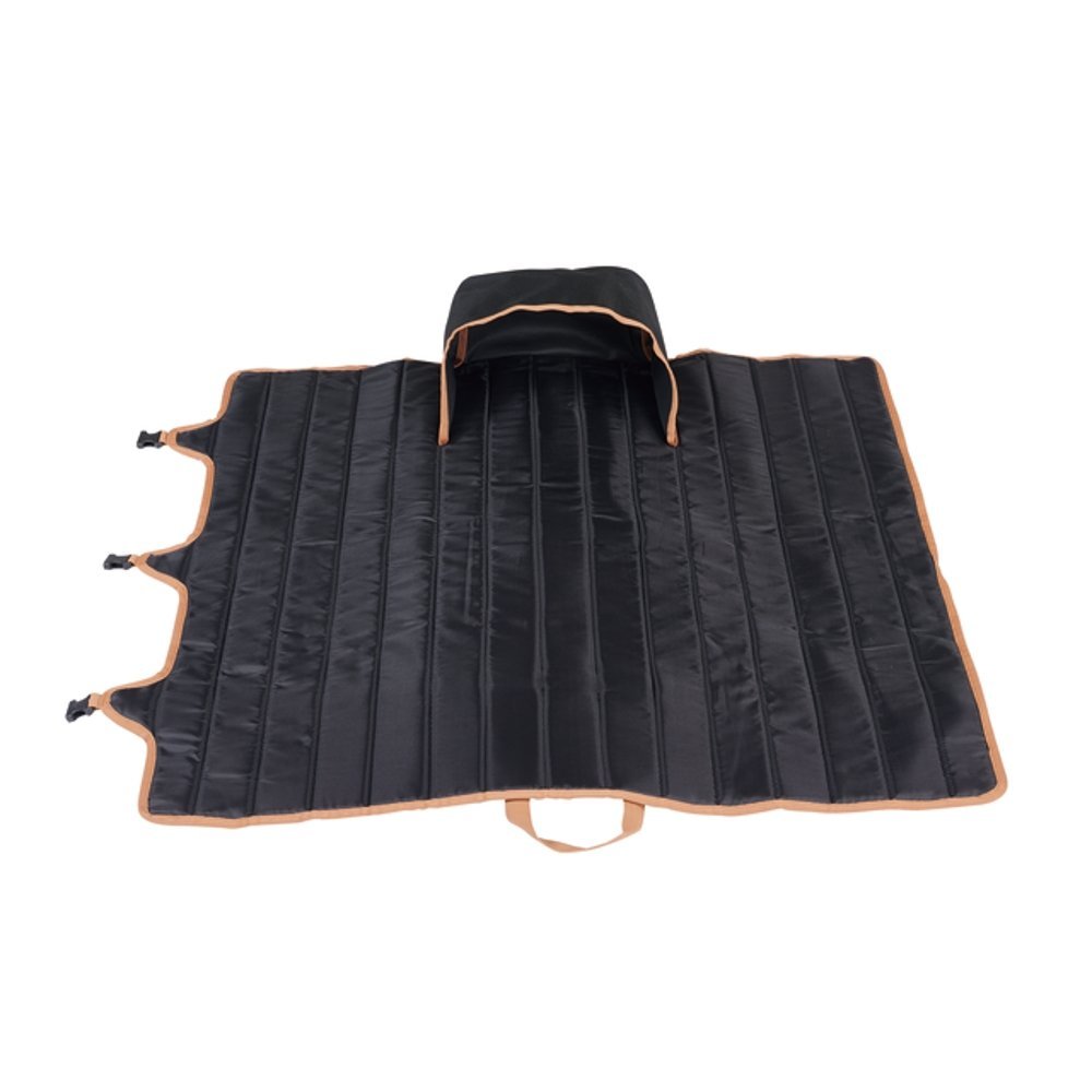 OZtrail Fireside Double Folding Camping Chair Black OZtrail Fireside double folding camping chair in black with padded dual seating, cup holders and sturdy foldable frame designed for camping, outdoor events and relaxing by the fire pit