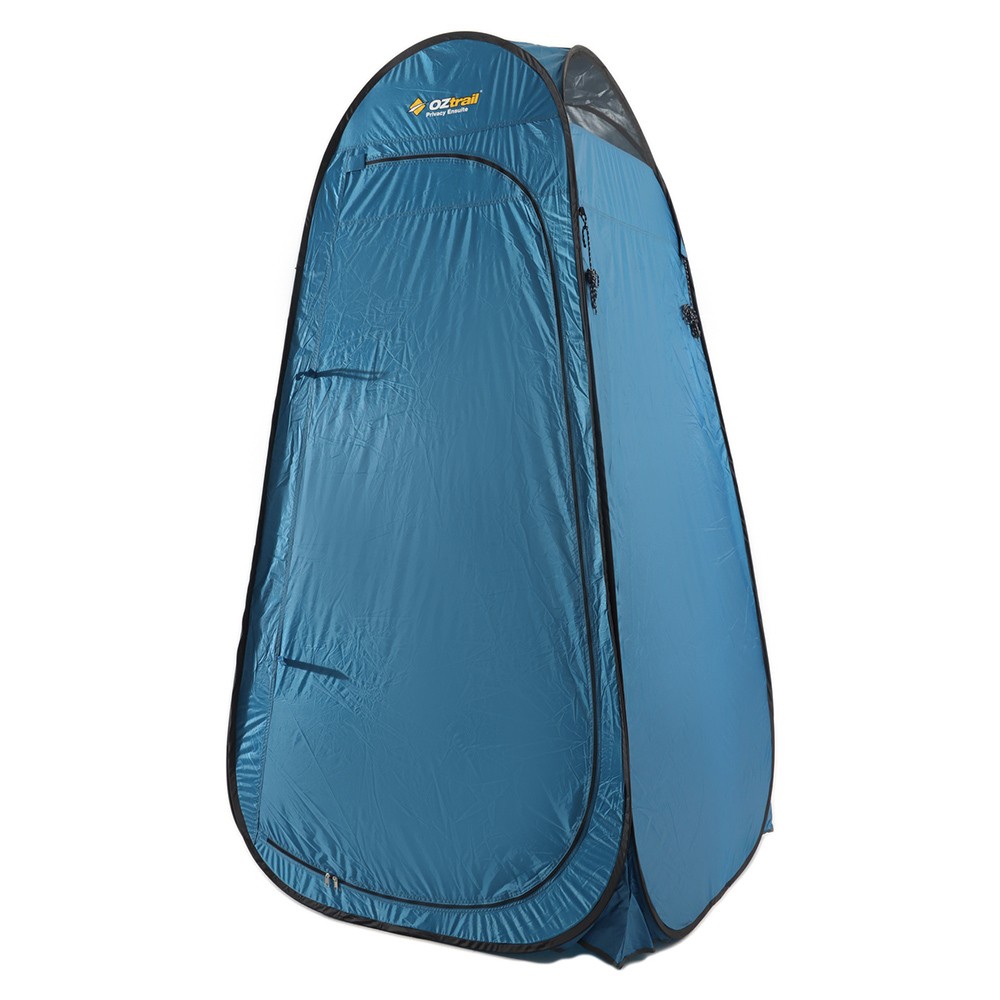 OZtrail Pop Up Privacy Ensuite Dome Tent Blue OZtrail pop up privacy ensuite dome tent in blue with quick setup design for camping showers, portable toilets and outdoor changing privacy areas