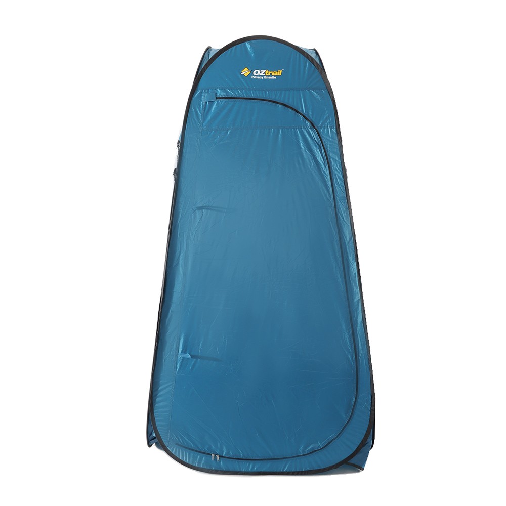 OZtrail Pop Up Privacy Ensuite Dome Tent Blue OZtrail pop up privacy ensuite dome tent in blue with quick setup design for camping showers, portable toilets and outdoor changing privacy areas