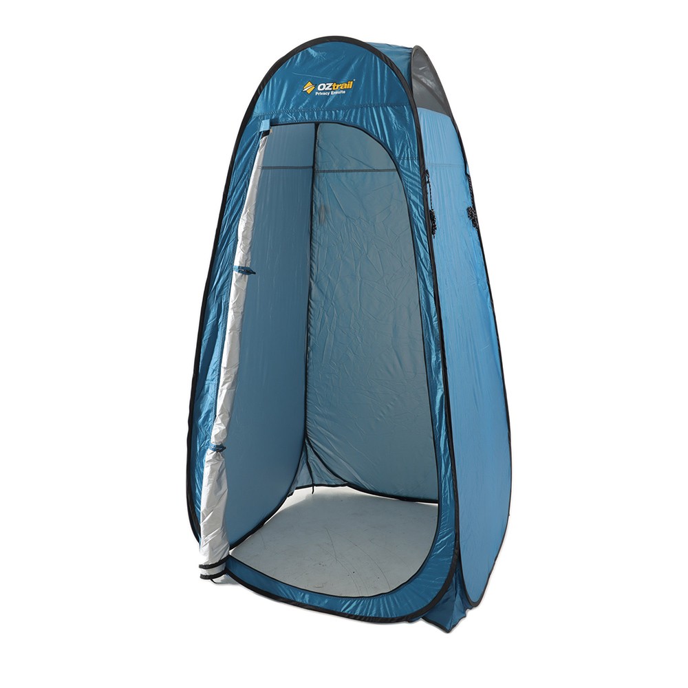 OZtrail Pop Up Privacy Ensuite Dome Tent Blue OZtrail pop up privacy ensuite dome tent in blue with quick setup design for camping showers, portable toilets and outdoor changing privacy areas