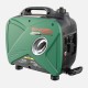 Engel R2500iS 2.5kW Pure Sinewave Generator with compact portable design, green and black impact-resistant housing, integrated carry handle, fuel-efficient inverter technology, multiple AC and DC power outlets, and quiet operation, ideal for camping, cara
