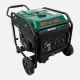Engel R5500iE 5kW Pure Sinewave Generator with heavy-duty steel frame, integrated transport wheels, fold-down handles, electric start, multiple AC power outlets, digital control panel, and fuel-efficient inverter technology, ideal for caravanning, camping