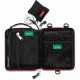Compact personal first aid kit in a red zippered pouch with organized emergency medical supplies for hiking, camping, travel, outdoor adventures, and everyday preparedness.