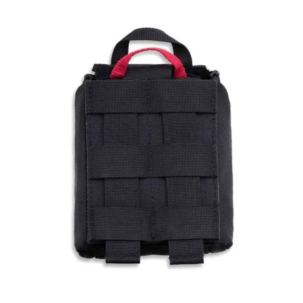 Emergency Trauma First Aid Kit Emergency trauma first aid kit in a compact black pouch with quick-access medical supplies for emergency response, outdoor adventures, travel, and preparedness.