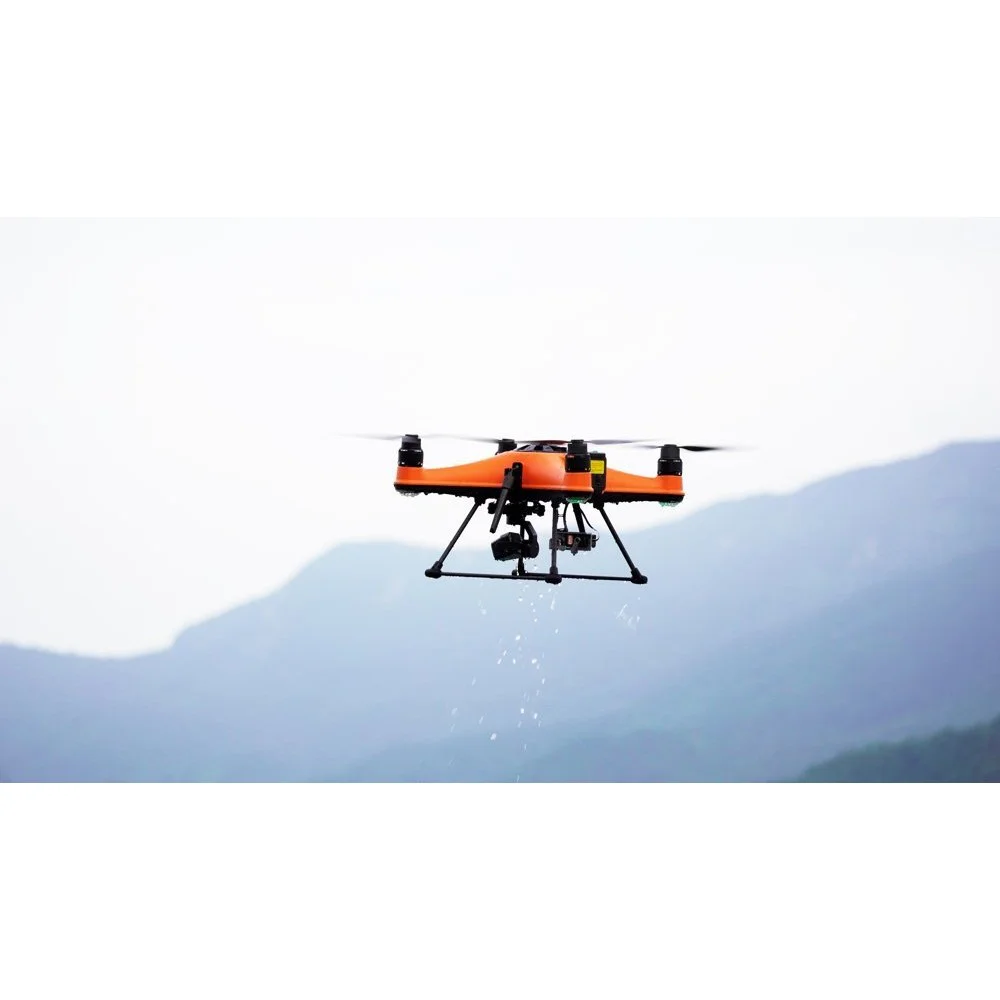 SplashDrone SD4 Plus Enterprise 4K Drone Package SplashDrone SD4 Plus Enterprise 4K drone with camera, remote controller, battery, spare propellers, charger and carry case