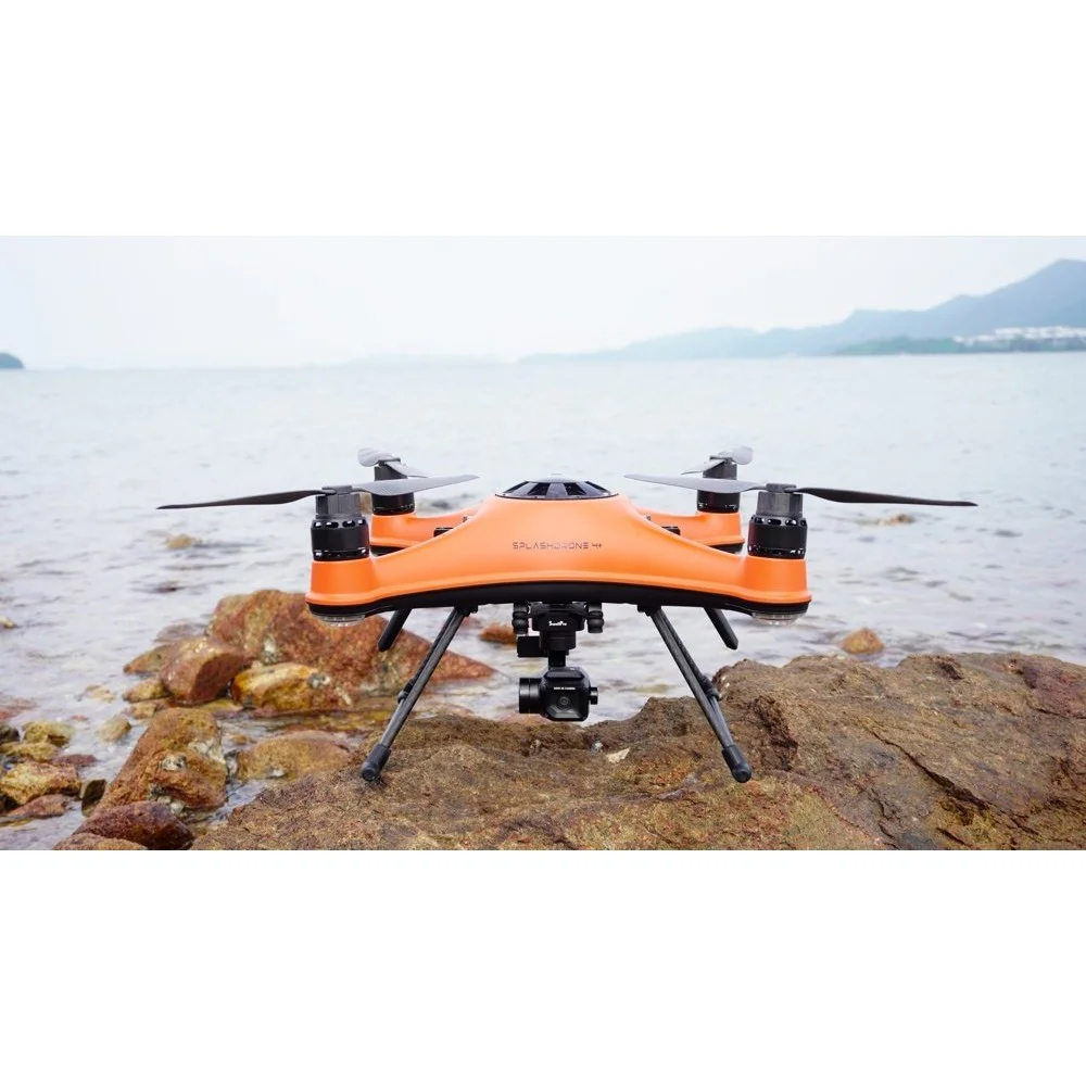 SplashDrone SD4 Plus Enterprise 4K Drone Package SplashDrone SD4 Plus Enterprise 4K drone with camera, remote controller, battery, spare propellers, charger and carry case