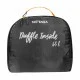 Foldable Duffle Bag / Backpack – 65L 65L foldable duffle bag and backpack in navy blue and grey with a large main compartment, compression straps, top carry handle, and convertible backpack straps for travel, camping, and outdoor adventures.
